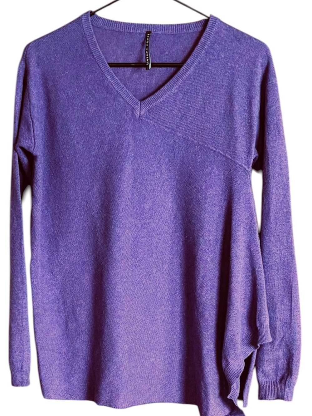 Women's Liviana Conti wool/cashmere purple long sleeve sweater in modern design